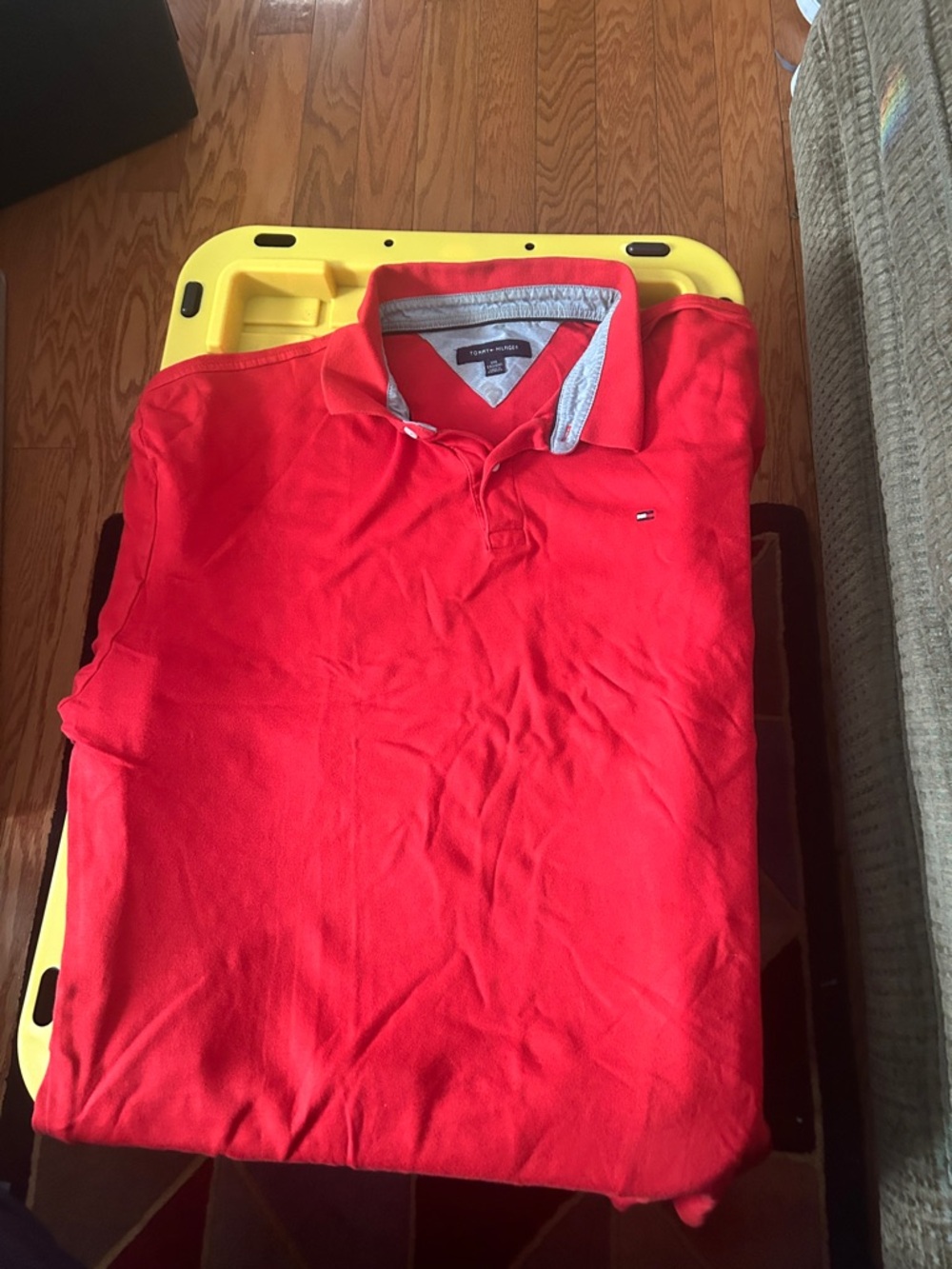 Tommy Hilfiger Red Short-Sleeve Polo with Contrast Trim